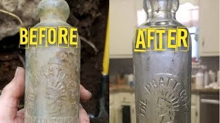 How to clean antique bottles! The hard part of digging bottles!
