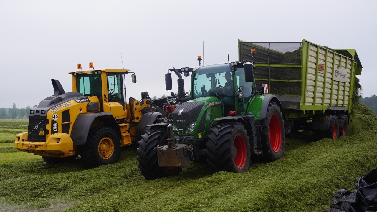 Fendt Katana 650 + Volvo L70H | Gras hakselen + Kuilwerk | Donselaar B.V. Woudenberg