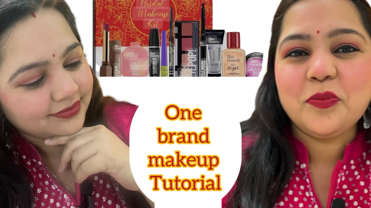 one brand makeup tutorial blue heaven|| affordable makeup undar 600₹😱