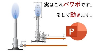 PowerPointでイラスト描いてみた！ガスバーナー / gas burner 理科の実験器具 - この動画も全てパワーポイントで作成されています。