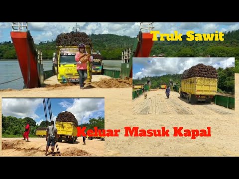  Truk  Sawit Muatan Tertinggi Menyebrang Naik  Kapal  YouTube