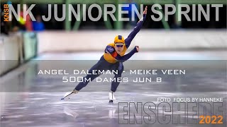 Angel Daleman - Meike Veen DJB 500m NK Junioren Sprint Enschede 2022