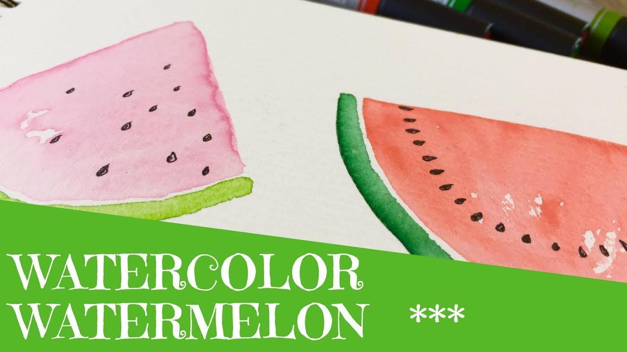 Easy Watermelon Painting With Watercolor Markers
