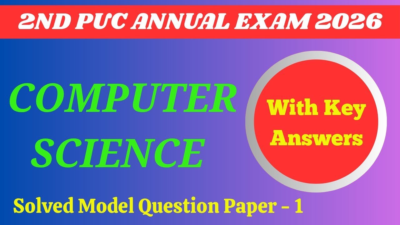 💥 2nd PUC COMPUTER SCIENCE SOLVED MODEL QUESTION PAPER 1 || 2025-26 