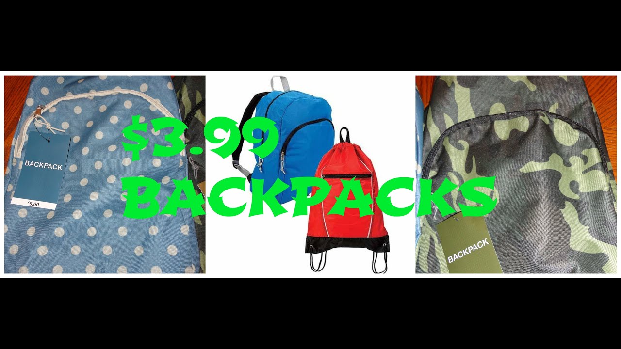 3.99 BACKPACKS at Walgreens YouTube