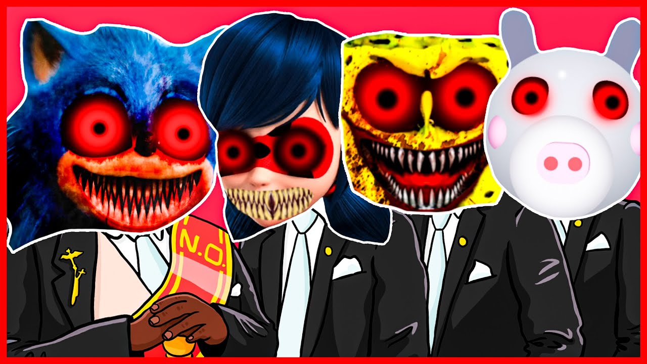 Sonic.EXE & Ladybug.EXE & SpongeBob.EXE & Roblox Piggy - Meme Coffin ...