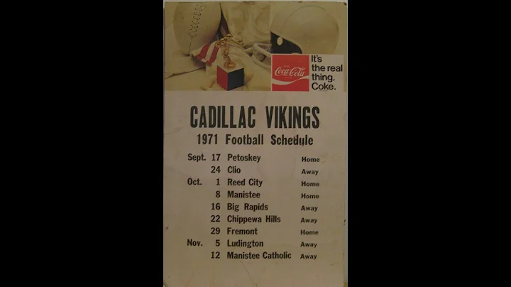 1971 Cadillac Viking football team VS Manistee Cat...