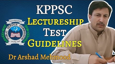 KPPSC Lectureship Test Preparation/Chemistry Lectureship Guidelines/Dr Arshad Mehmood Khan
