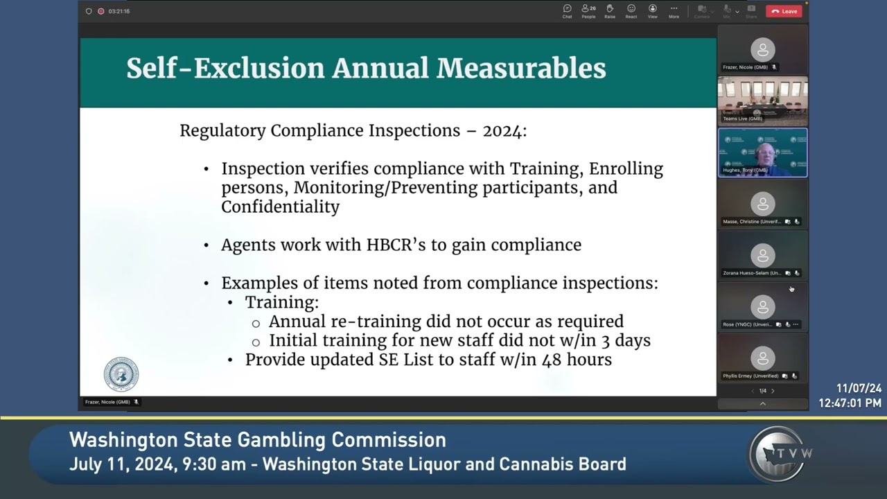 July 2024 Annual Self Exclusion Presentation