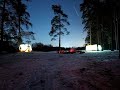 Река Клязьма с палатками зимой