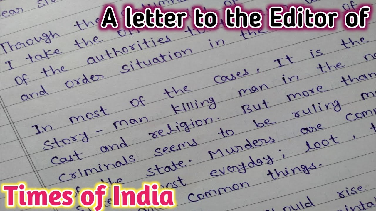 a-letter-to-the-editor-of-times-of-india-times-of-india