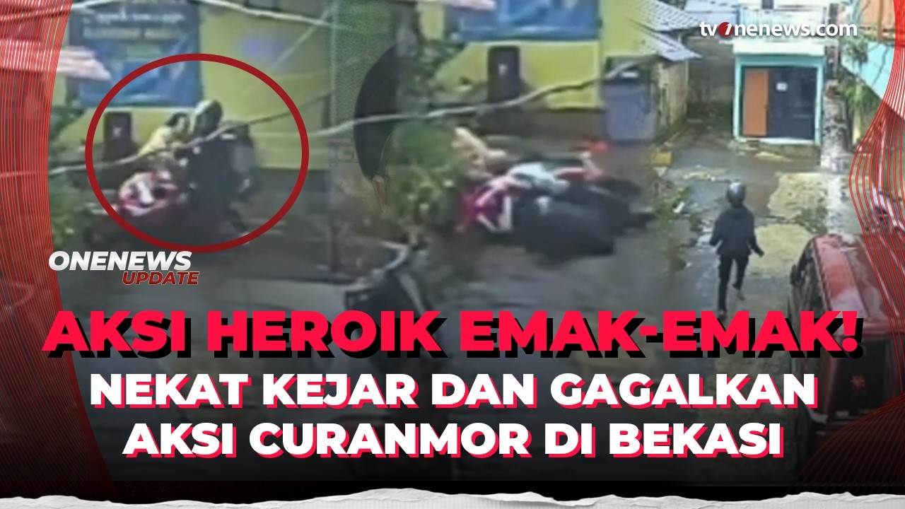 Aksi Heroik Emak-Emak Guru TK di Bekasi, Kejar Maling Motor Bak Adegan Film Action | OneNews Update