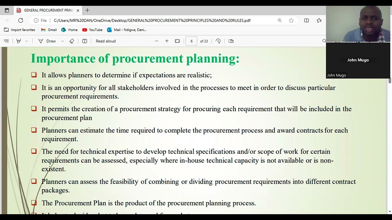 General Procurement Principle and Rules