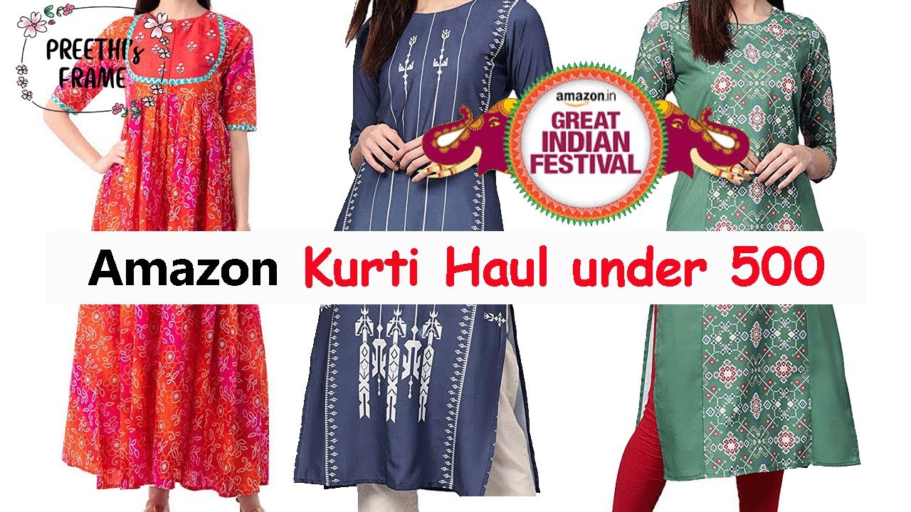 ✨Amazon Kurtis Under 500 only✨ Amazon Wardrobe Refresh Sale, Upto 50% Off |  Kurtis Haul Devyani Kale - YouTube