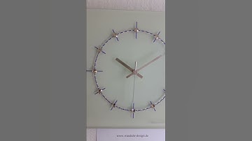 Swarovski Elements Kristalle Uhr Wunsch-Farbe Design Glas Funk-Wanduhren Luxus Funkwanduhr lautlos