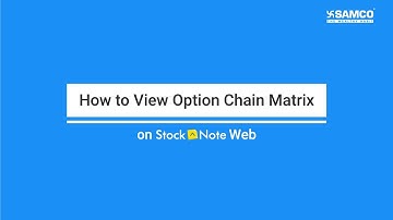 How to View Option Chain Matrix on StockNote Web