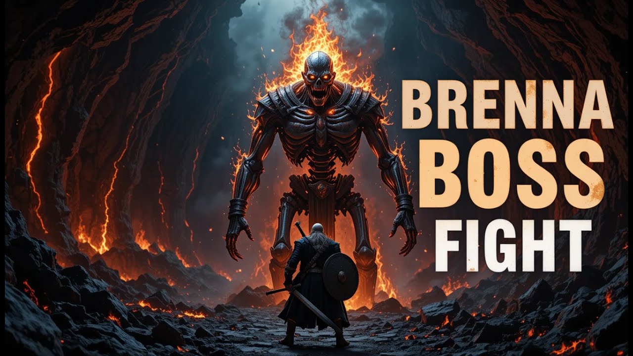 🔥 Facing Brenna: The Flaming Skeleton Boss in Smouldering Tomb – Valheim Epic Battle! 🔥