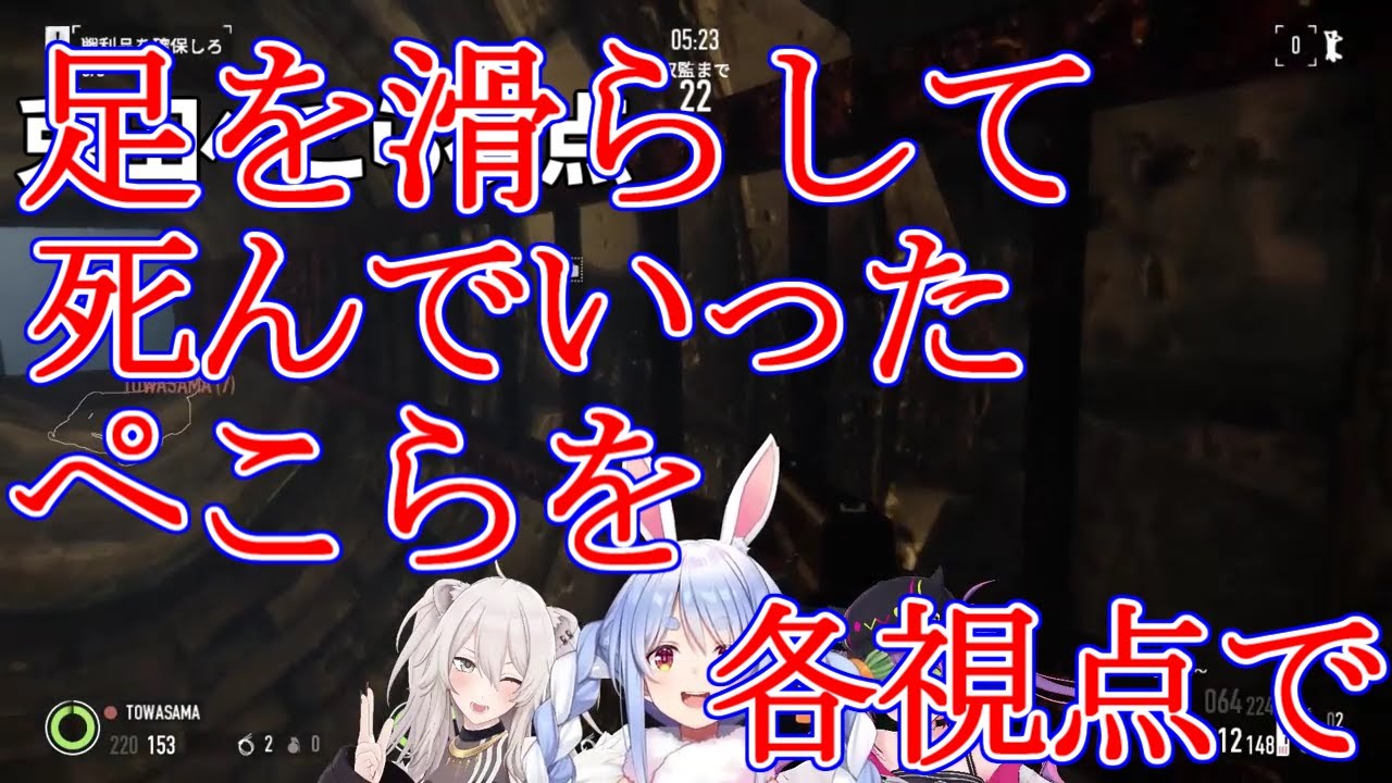 【ホロライブ/兎田ぺこら】足を滑らして死んでいったぺこらを各視点で
