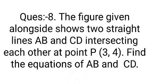 Ques:-8. The figure given alongside shows two straight lines AB and CD intersecting each other at po