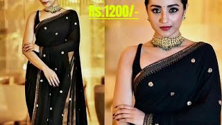 Buy Trisha Krishnan Black Saree Buy Saree For Weddingparty Beautiful Black Saree Pink Kurti