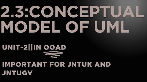 10.2.3|OOAD:UNIT-2 |Conceptual model of UML||JNTUK and JNTUGV.