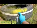 Using old tires to make minion