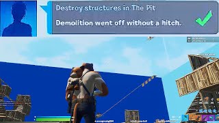 Destroy structures in The Pit - Fortnite