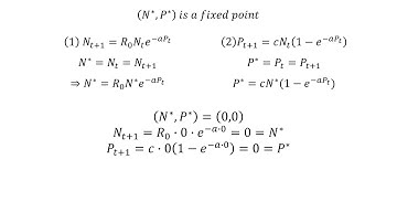Mathematical Biology Fixed points, multiple populations, discrete time
