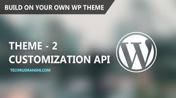 WP Theme Development | Customization API In WordPress