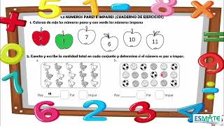 1.2 NUMEROS PARES E IMPARES CUADERNO DE EJERCICIOS 5º GRADO