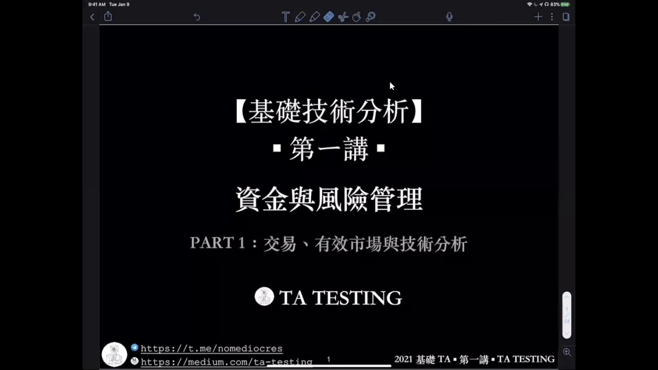 21 基础技术分析 第一讲 资金与风险管理part 1 A 什么是交易 与 成功交易的三个环节 Youtube