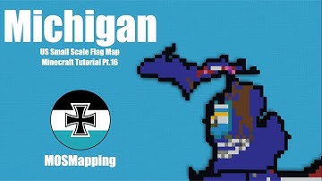 Michigan - Small Scale US State Flag Map Minecraft Tutorial [Part 16]