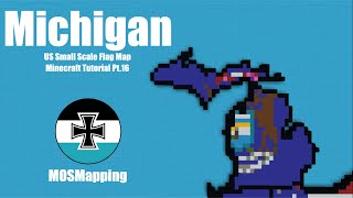 Detailed Michigan - Small Scale US State Flag Map Minecraft Tutorial [Part 16] Details