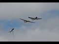 Amazing glider barrel roll while on dual tow at IWM Duxford D-Day Aniversary Airshow May 24th 2014