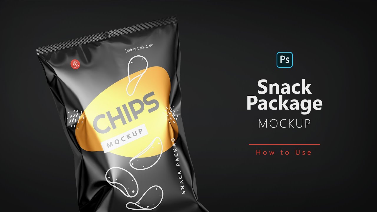 Download Tilted Glossy Snack Package Mockup In Packaging Mockups On Yellow Images Creative Store