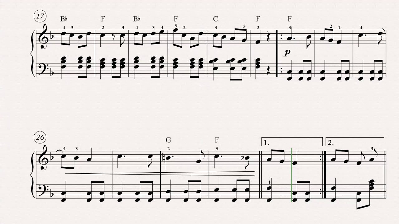Campana sobre Campana - Villancico para piano- Partitura para piano -  YouTube
