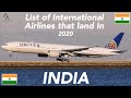 List of international airlines that land in india  2020