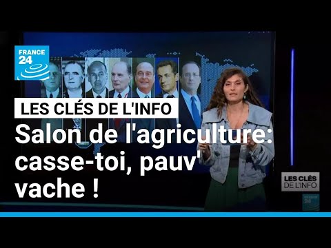 Salon de l'agriculture : casse-toi, pauv' vache ! &bull; FRANCE 24

Une fr&eacute;quentation en berne. Priv&eacute; de ses stars, les vaches, le Salon de l'agriculture ne fait pas le plein cette ann&eacute;e.

#Salon #lagriculture #casse #toi #pauv