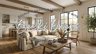 Modern Farmhouse Living Room with Becki Owens’ Warm Neutral Style