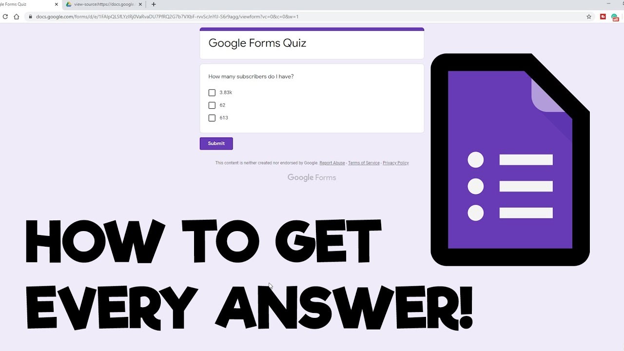 How To Get The Answers On Google Forms Updated 2020 Youtube