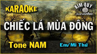 CHIẾC LÁ MÙA ĐÔNG - KARAOKE - Tone NAM ( Em/Mi Thứ ) - KIM QUY KARAOKE