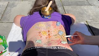 ASMR drawing on my friend’s back ✍️ (real person asmr) (energy stones) (soft spoken) screenshot 5