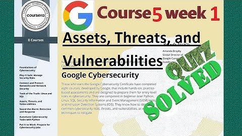 Answers|Assets,Threats, and Vulnerabilities|course 5 week 1 |solved|Google Cyber Security| Coursera
