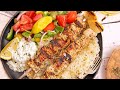 Pork Souvlaki with Lemon Rice