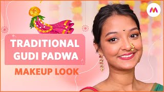 Easy Traditional Gudi Padwa Makeup Look ft. @HimadriPatel | Festive Look 2023 | Myntra screenshot 5