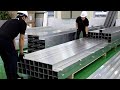 Process of making an electric terrace pergola with high-strength aluminum. Korean roof factory