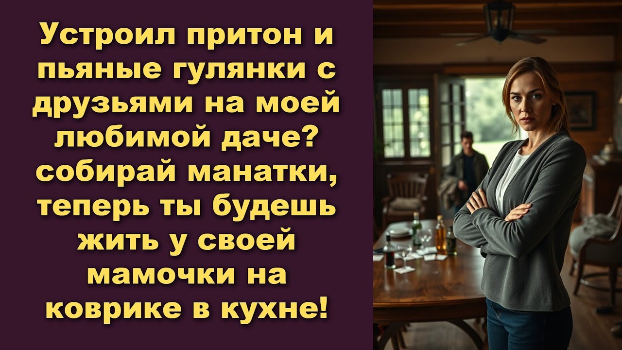 Устроил притон и пьяные гулянки с друзьями на моей любимой даче собирай манатки теперь ты будешь