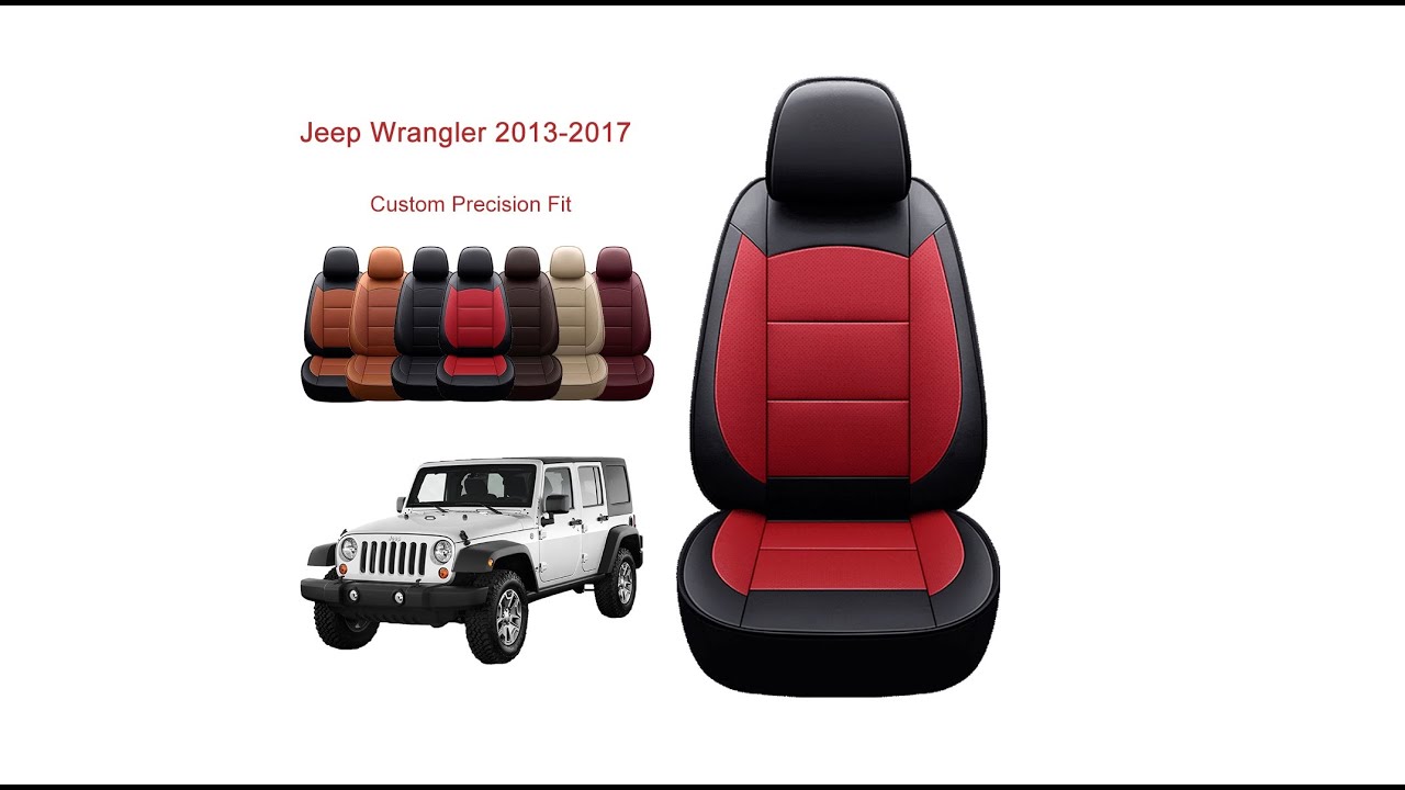 2011-2012 Wrangler 2-Door, Black&Red Oasis Auto 2007-2017 Wrangler JK Custom Leather Seat Covers 