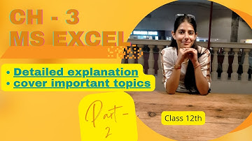 Ms Excel | chapter 3 | Typography | part 2 |TCA | Computer | Class 12th | #excel #typography