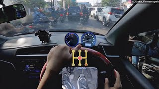 PADAT DAN MACET ‼ Tutorial mengemudi mobil manual dijalan raya macet dan padat  Belajar mobil